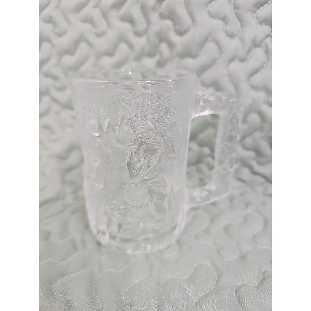 McDonald's Batman Forever Robin 3D Cup Mug Glass Drinkware (France) VTG 1995